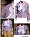 Clearance Red, Royal & White Striped Stock/ Ratcatcher Shirt With White Cuffs & Collar Adults (311)