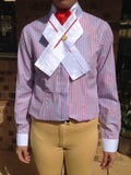Clearance Red, Royal & White Striped Stock/ Ratcatcher Shirt With White Cuffs & Collar Adults (311)