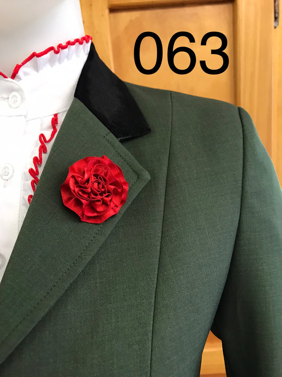 Olive (Darker) Show Hunter Jacket With Black Velvet Trims Adults (063)