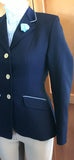 Navy Open or Dressage Jacket With Pale Blue Trim Adults (059)