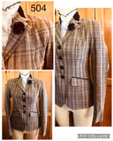 Beige Check With 4 Buttons With Navy Trims (504)