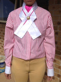 Clearance Pink & White Striped Stock/ Ratcatcher Shirt With White Cuffs & Collar Adults (310)