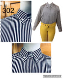 Navy & White Striped Tie Shirts Childs (302)