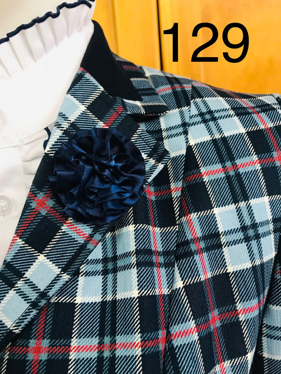 Navy, Red, Pale Blue & Cream Check WOW Factor Show Hunter Jacket Adults (129)