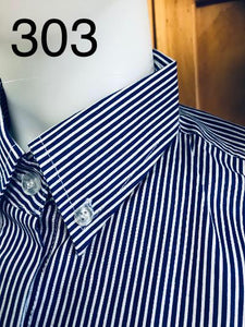 Royal Blue & White Striped Long Sleeve Tie Shirts Childs (303)