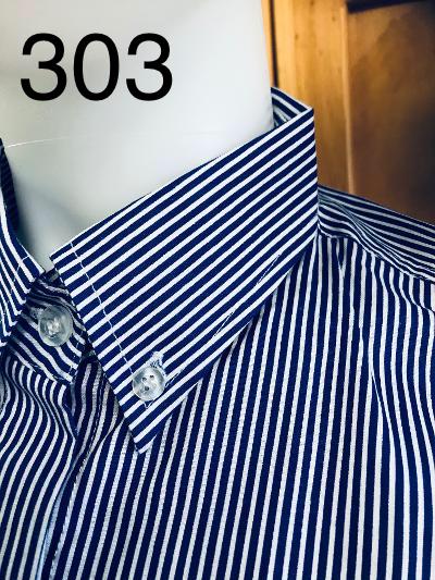 Royal Blue & White Striped Long Sleeve Tie Shirts Childs (303)