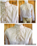 Cream Long Sleeved Ruffle Shirts Adults (312)