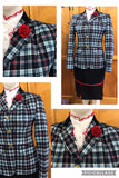 Navy, Red, Pale Blue & Cream Check WOW Factor Show Hunter Jacket Adults (129)